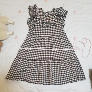 Wonder Nation brown gingham babydoll dress
